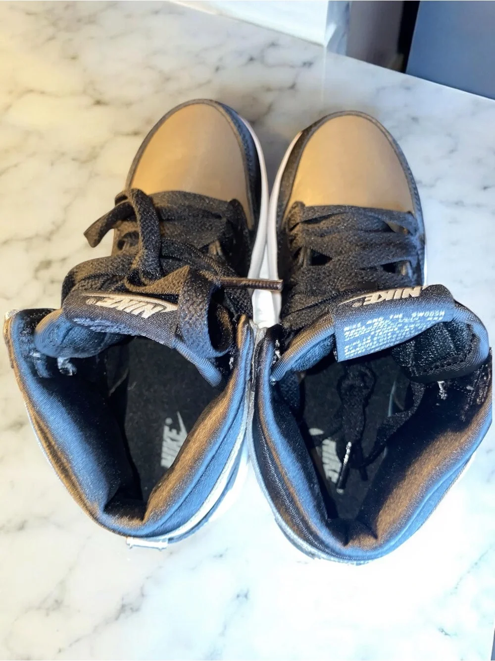 Nike Kids High-Top Sneakers in Black and Silver Metallic